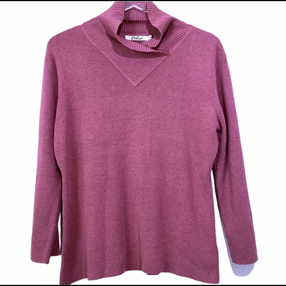 ☘️Calico lavender mock turtleneck sweater Size XL